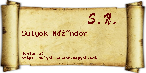 Sulyok Nándor névjegykártya