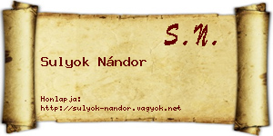 Sulyok Nándor névjegykártya