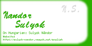 nandor sulyok business card
